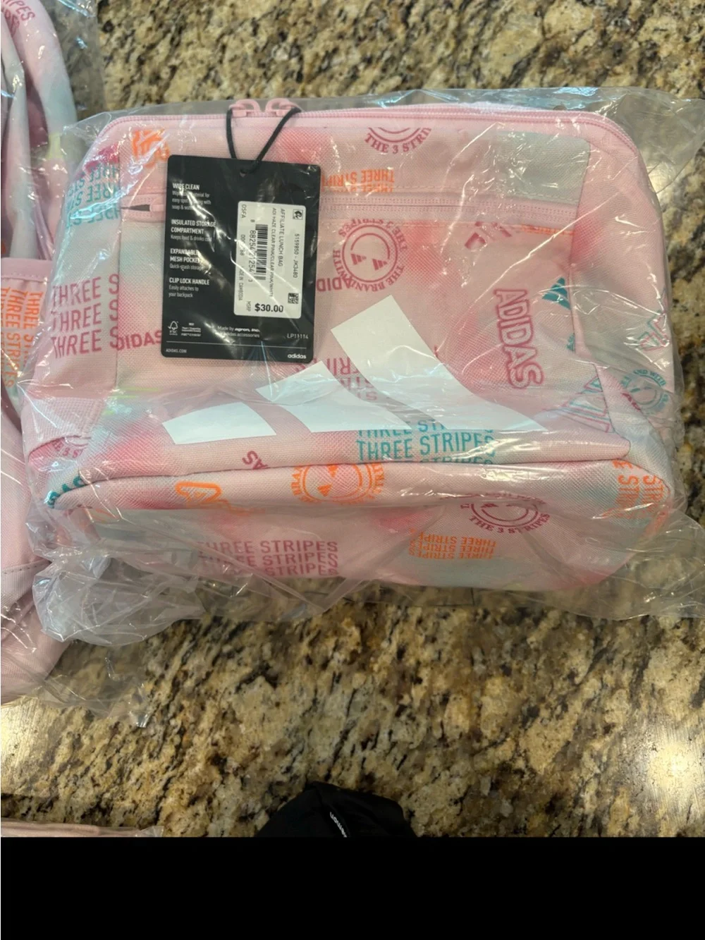 Adidas Light Pink Logo Backpack and Lunch bag set.